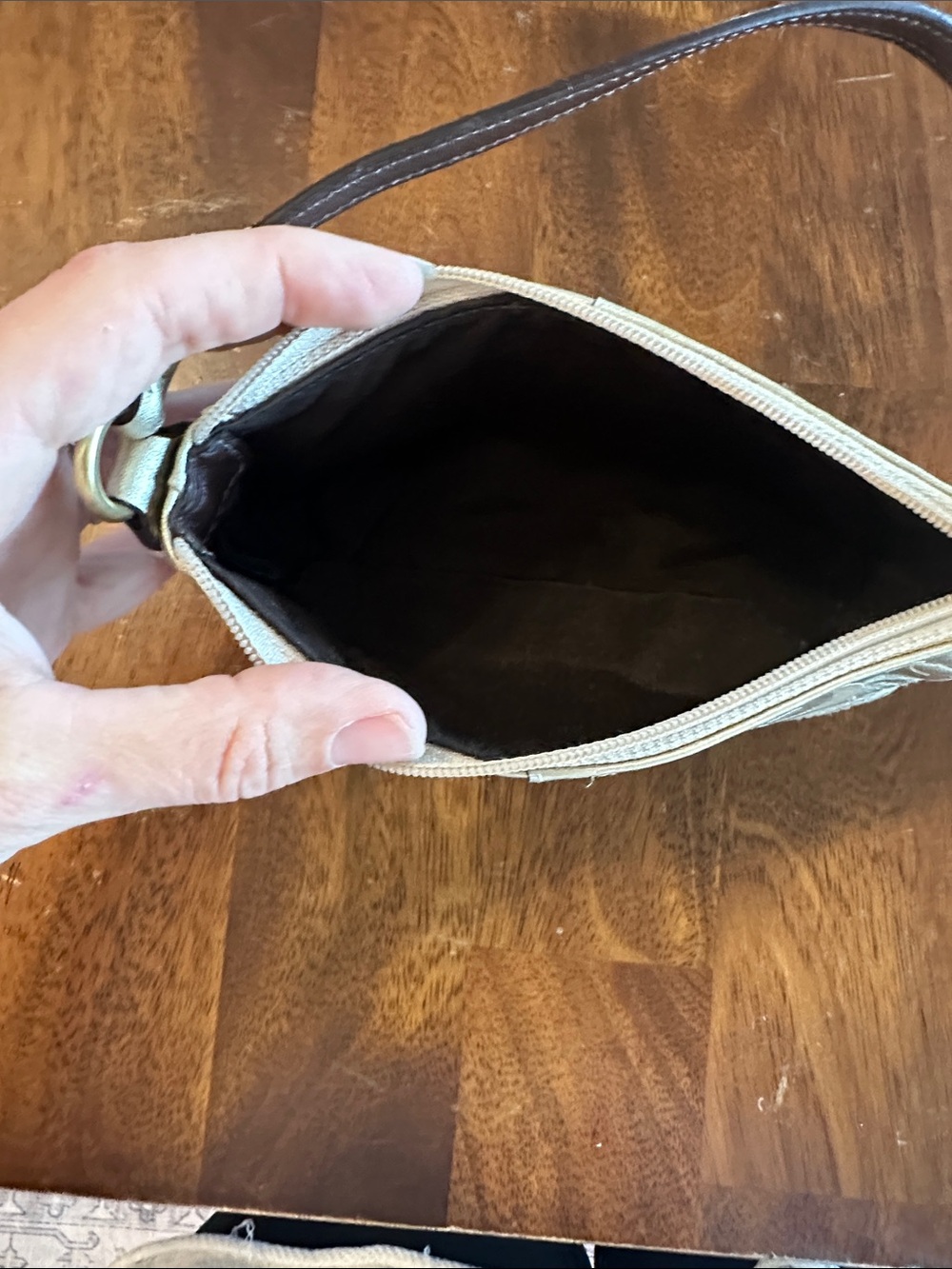 Coach Gold Metallic Signature Mini Wristlet - Picture 2 of 3